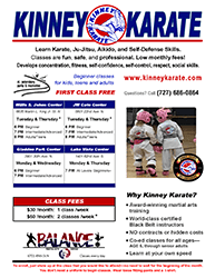 Kinney Karate class flyer